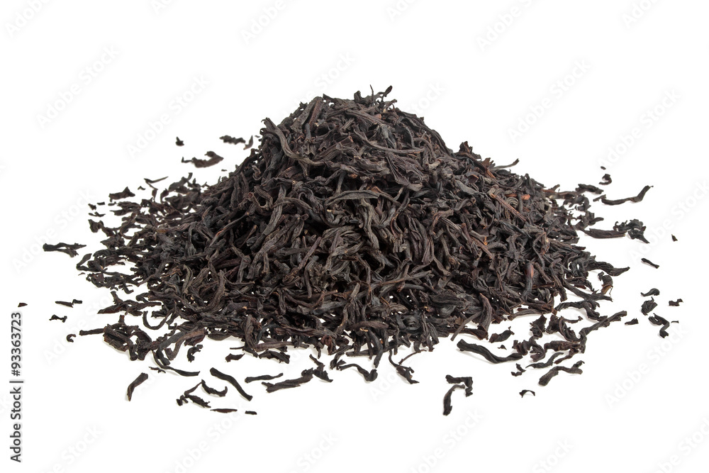 Dry black tea leaves isolated on white background Dry black tea leaves isolated on white background