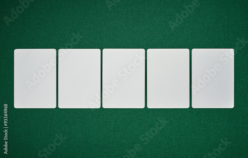 Poker blank cards on table