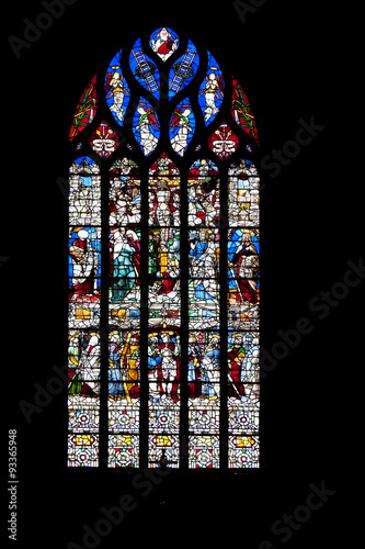 Les vitraux de l'église sainte croix, le Conquet, Finistère, Bretagne, France photo