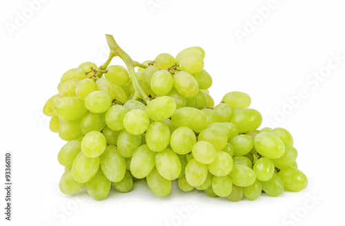 Green grape bunch isolated on white background