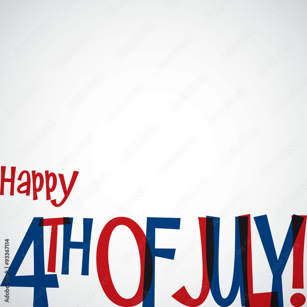 Typographic Independence Day card in vector format.