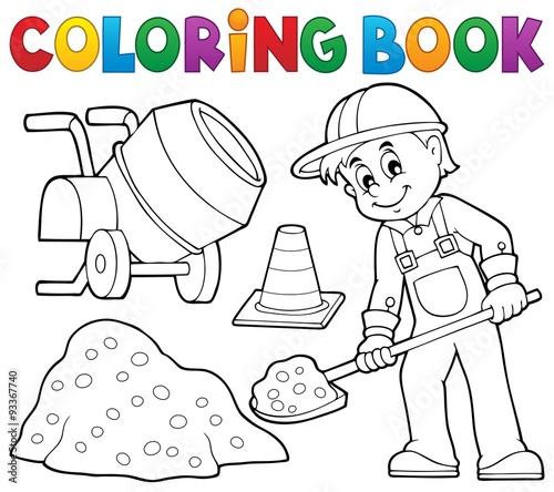 Coloring book construction worker 2