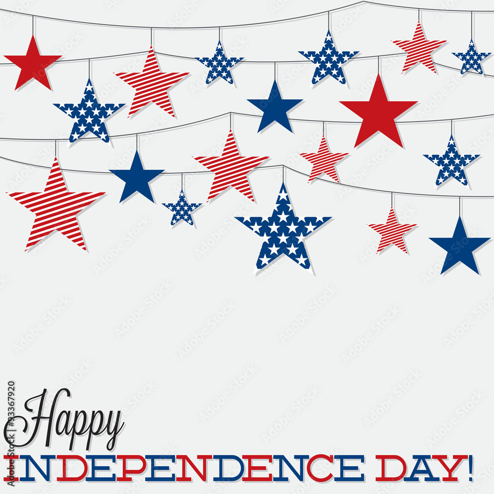 String of stars Independence Day card in vector format.