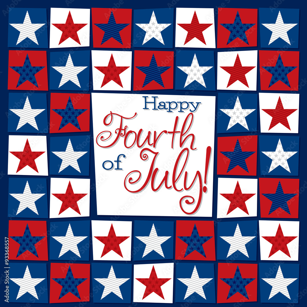 Mosaic funky Independence Day card in vector format.