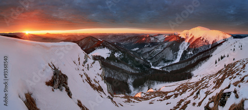 Panoramic mountain winter landscape, Slovakia photo