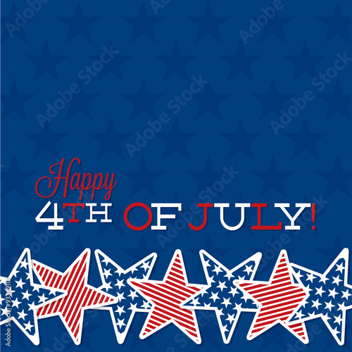 Line of stars Independence Day card in vector format.