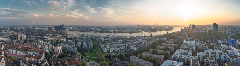  200 GradHamburg Hafen Luftaufnahme Panorama