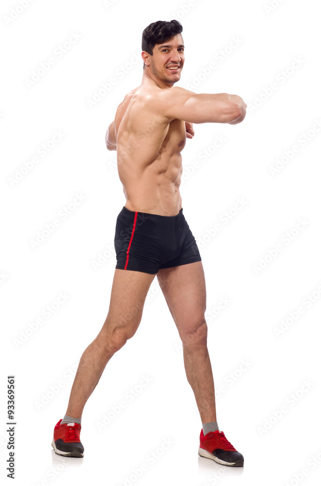 Muscular man isolated on the white background Muscular man isolated on the white background