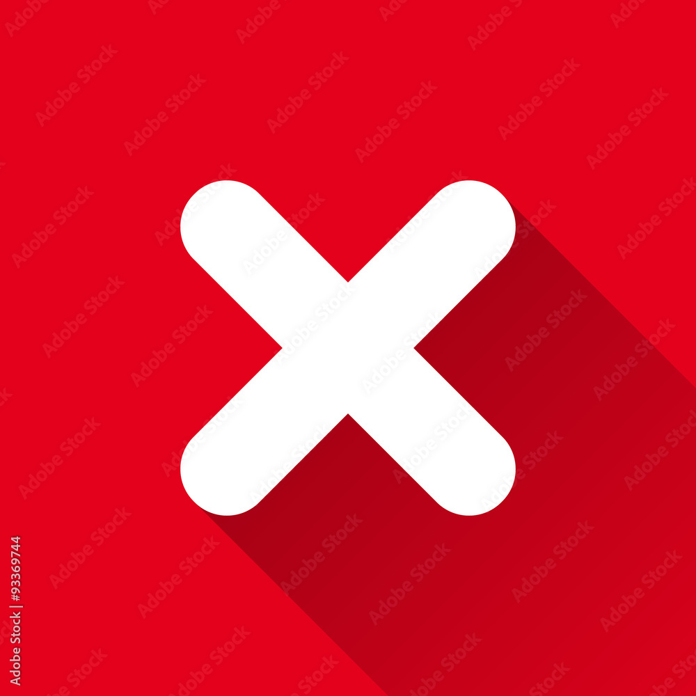 Cross – Red flat icon with long shadow Cross – Red flat icon with long shadow