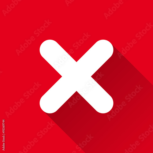 Cross – Red flat icon with long shadow