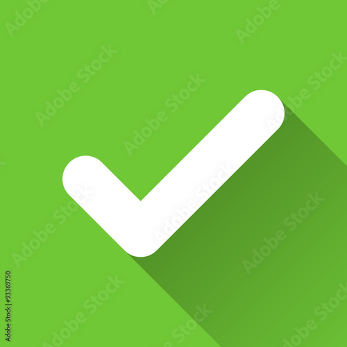 Check – Green flat icon with long shadow