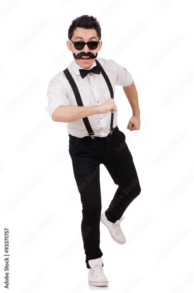 Young man with moustache isolated on white Young man with moustache isolated on white