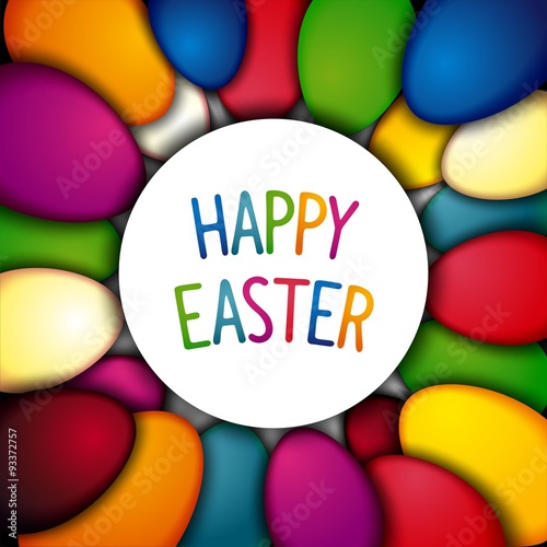 Happy Easter bright joyful background with colorful paschal egg