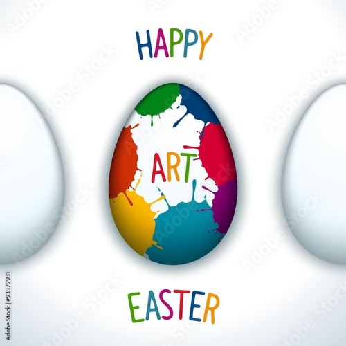 Happy Easter creative poster with paschal decorated egg