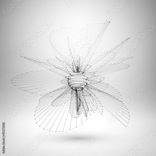 Wireframe mesh polygonal sphere.