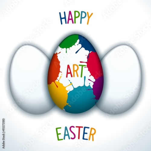 Happy Easter creative poster with paschal decorated egg