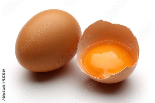 brown eggs isolated on white