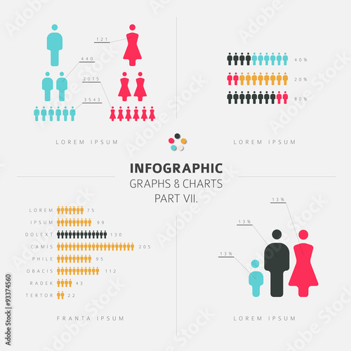 collection of Infographic people elements photo