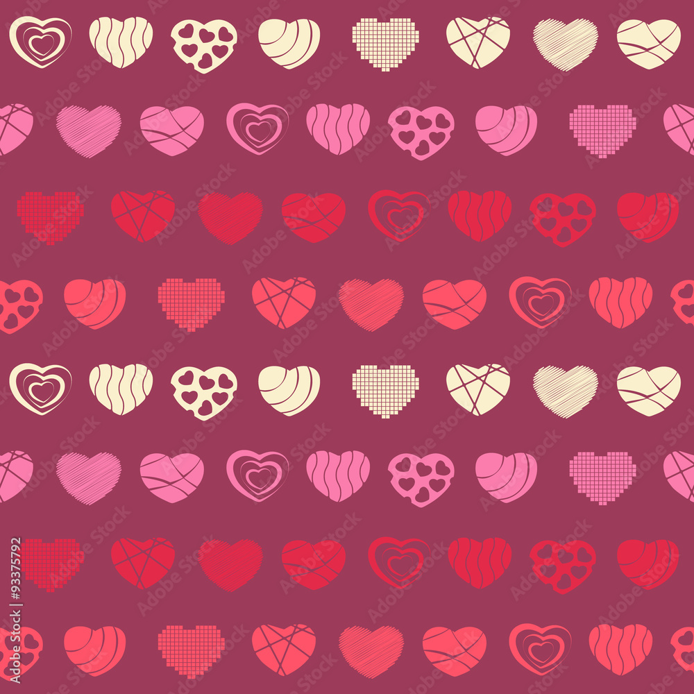 Seamless background with hearts for your design Seamless background with hearts for your design
