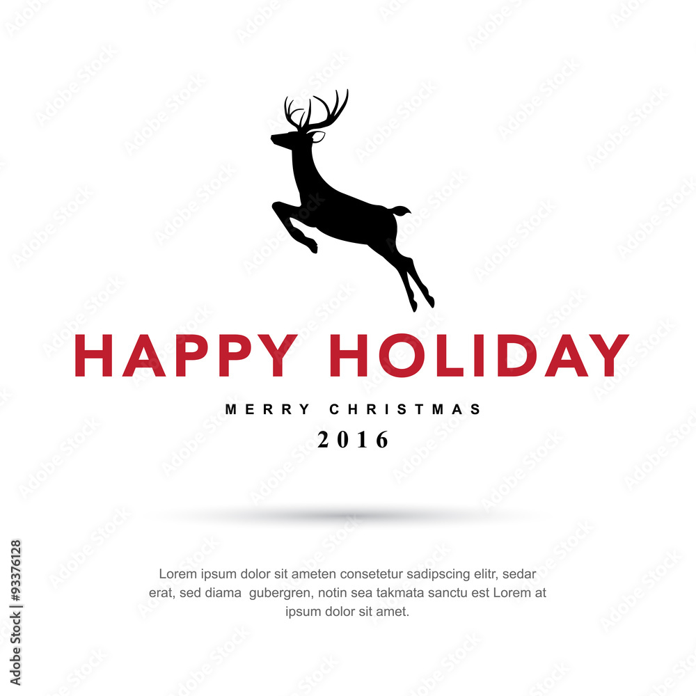 Merry Christmas and Happy New Year typographic background