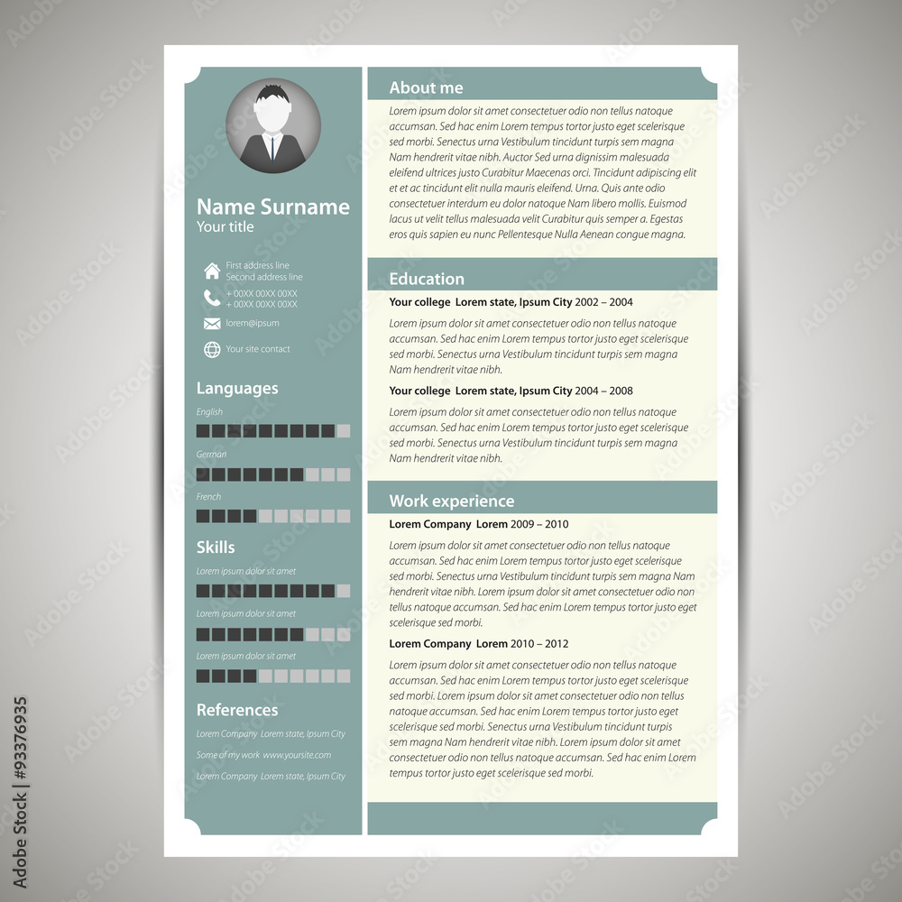 Obraz premium Resume template