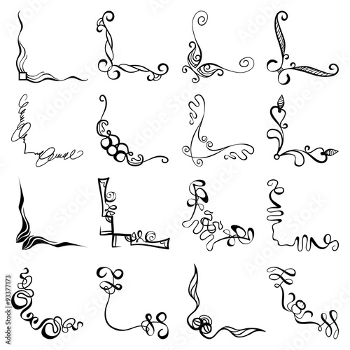 Decorative elements. Angle design. Vector Vintage set