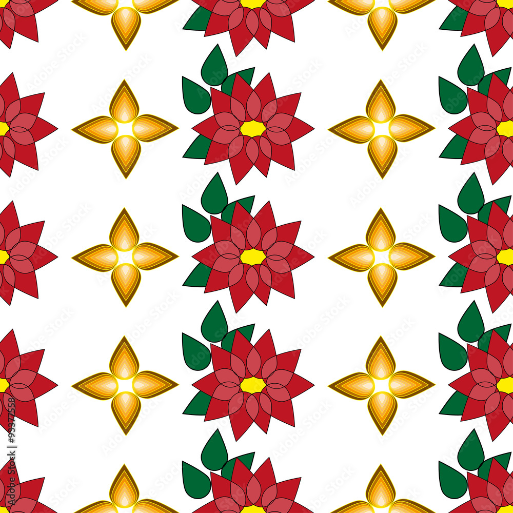 Obraz premium Vector Christmas seamless texture on white