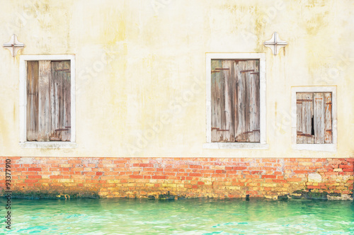 Old windows Venice Italy.