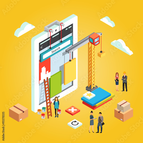 App engineers building mobile web app ux interface