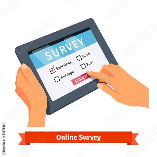 Online survey on a tablet