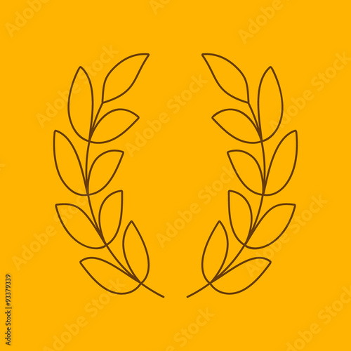 Laurel wreath line icon