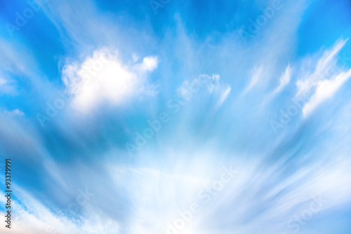 Photography Sun rays shining through blue clouds