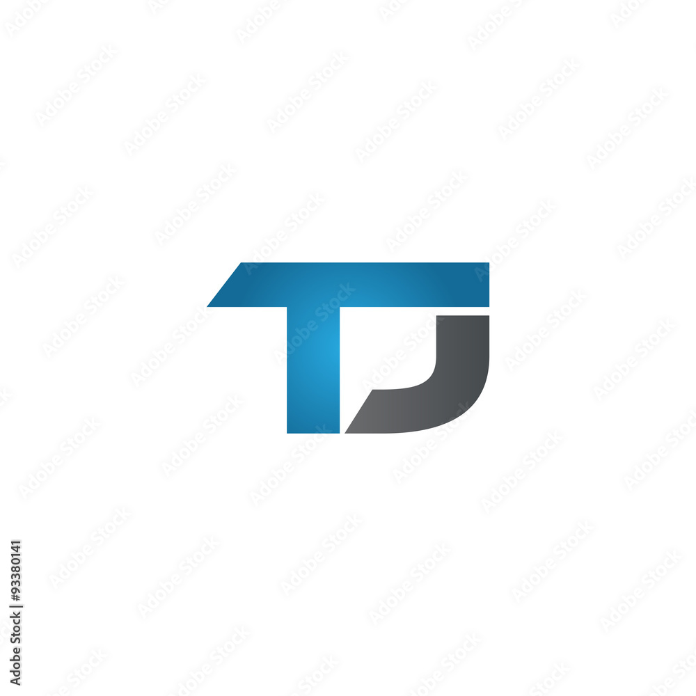 TJ company linked letter logo blue