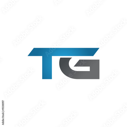 TG company linked letter logo blue
