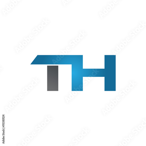 TH  company linked letter logo blue