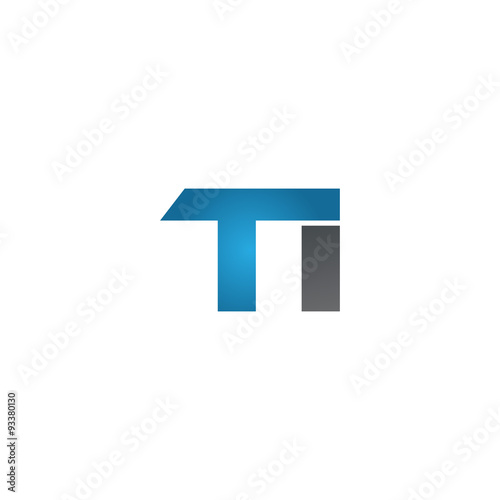 TI  company linked letter logo blue