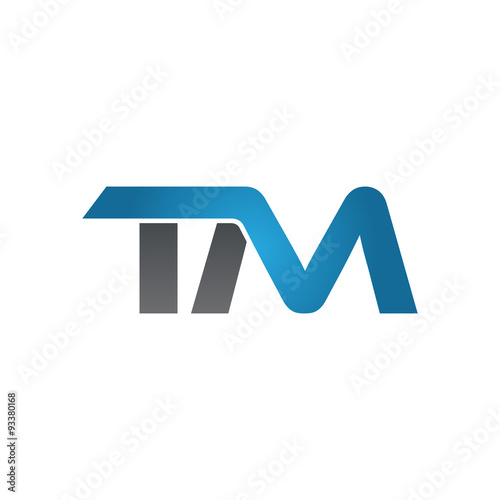 TM company linked letter logo blue