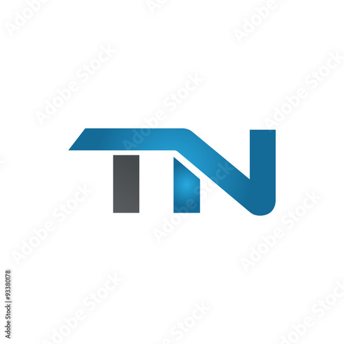 Εκτύπωση καμβά TN company linked letter logo blue