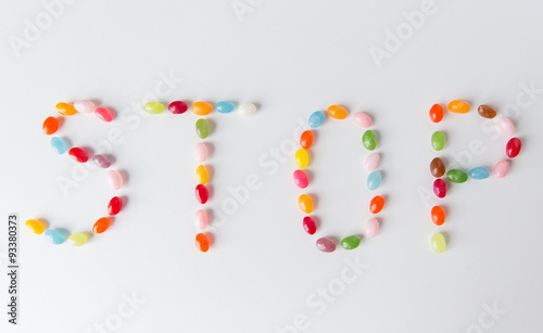 close up of jelly beans candies on table