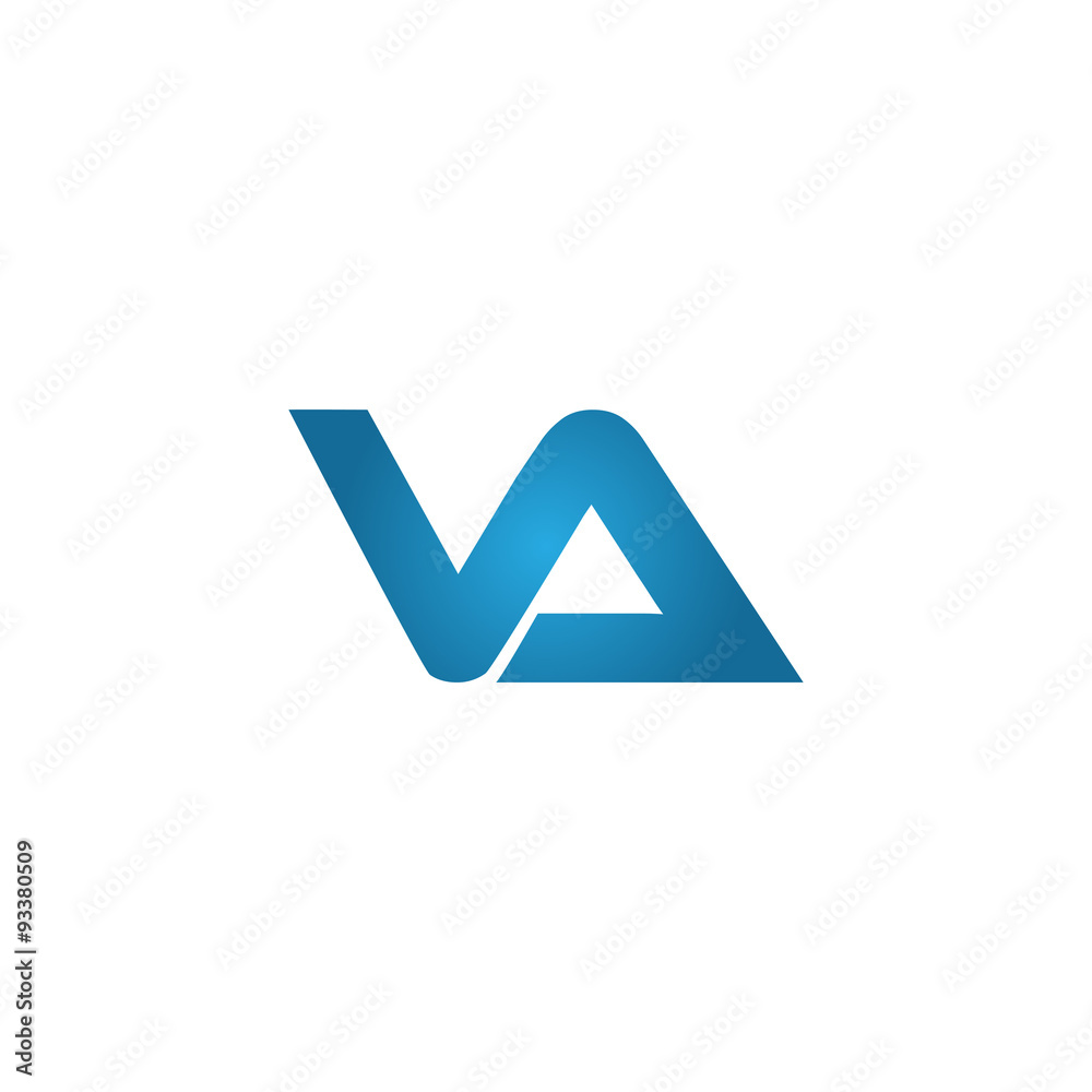 VA company linked letter logo blue VA company linked letter logo blue