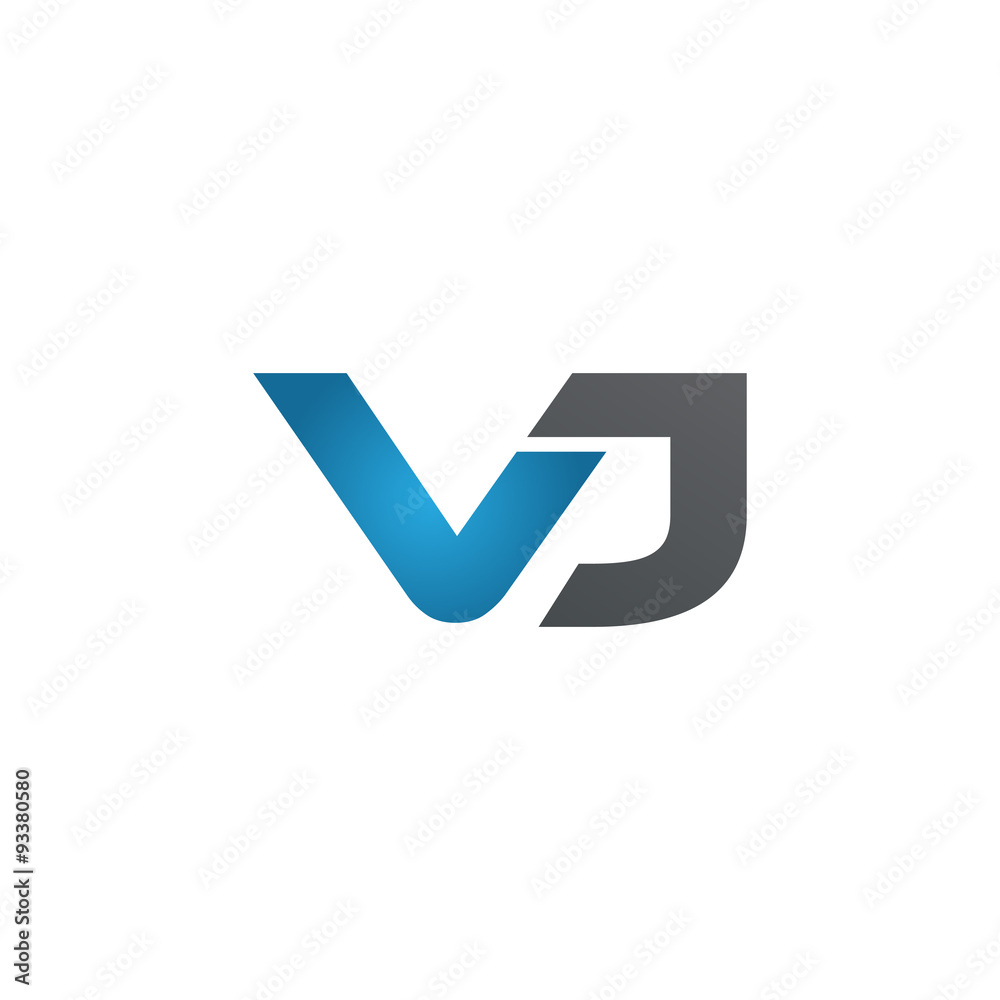 VJ company linked letter logo blue VJ company linked letter logo blue