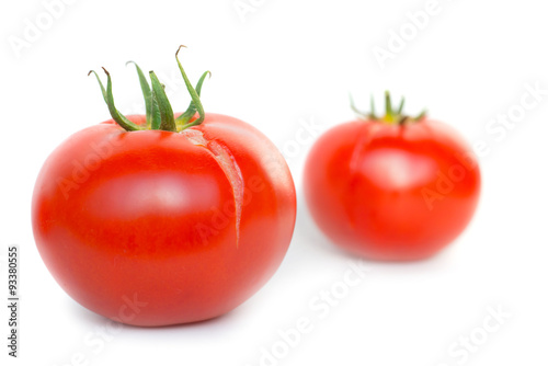 Two red fresh tomatoes