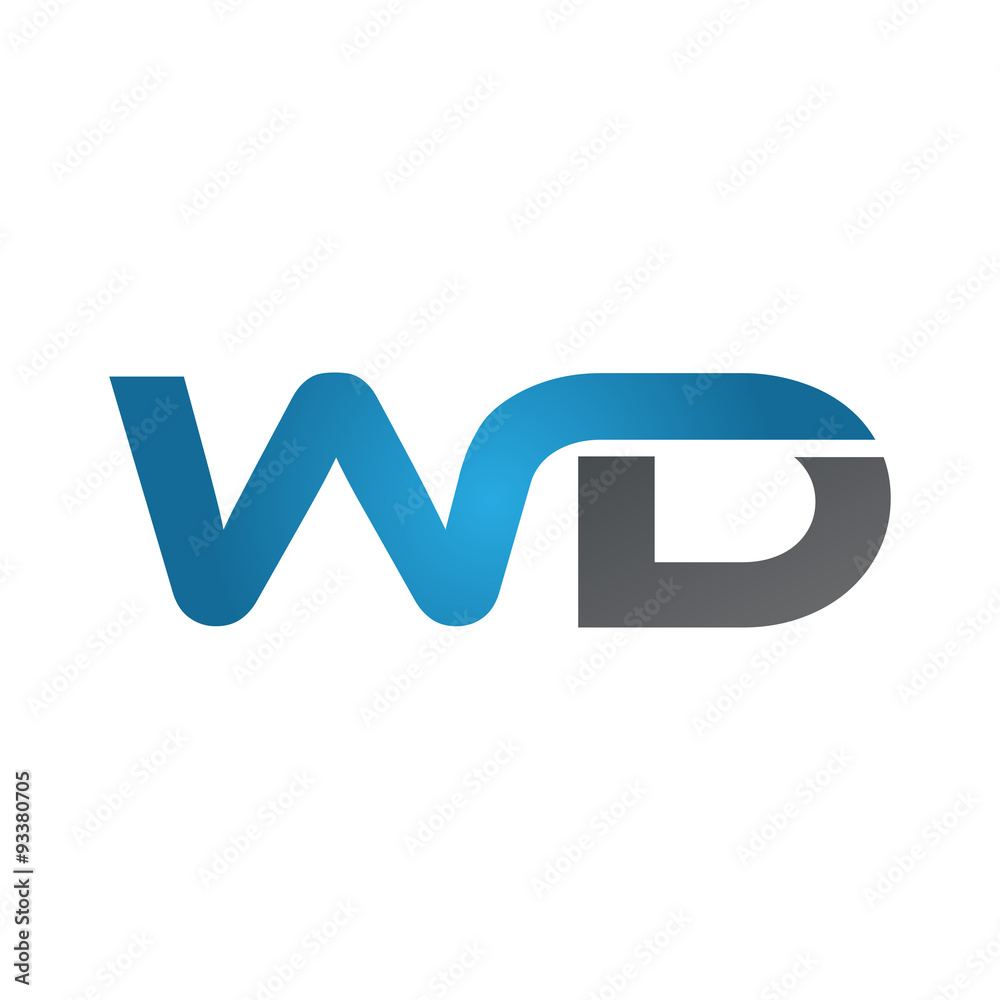 WD company linked letter logo blue WD company linked letter logo blue