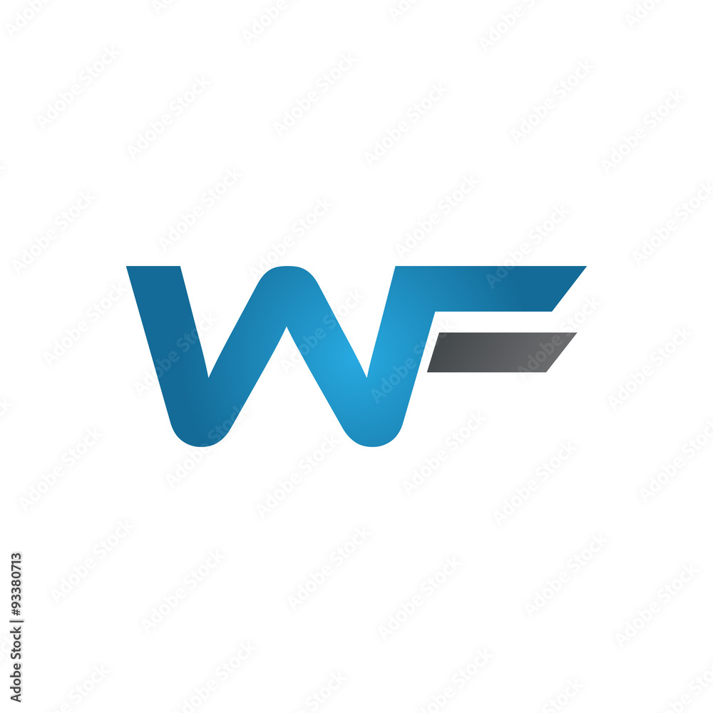 WF company linked letter logo blue WF company linked letter logo blue
