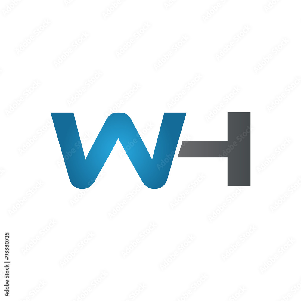 WH company linked letter logo blue WH company linked letter logo blue