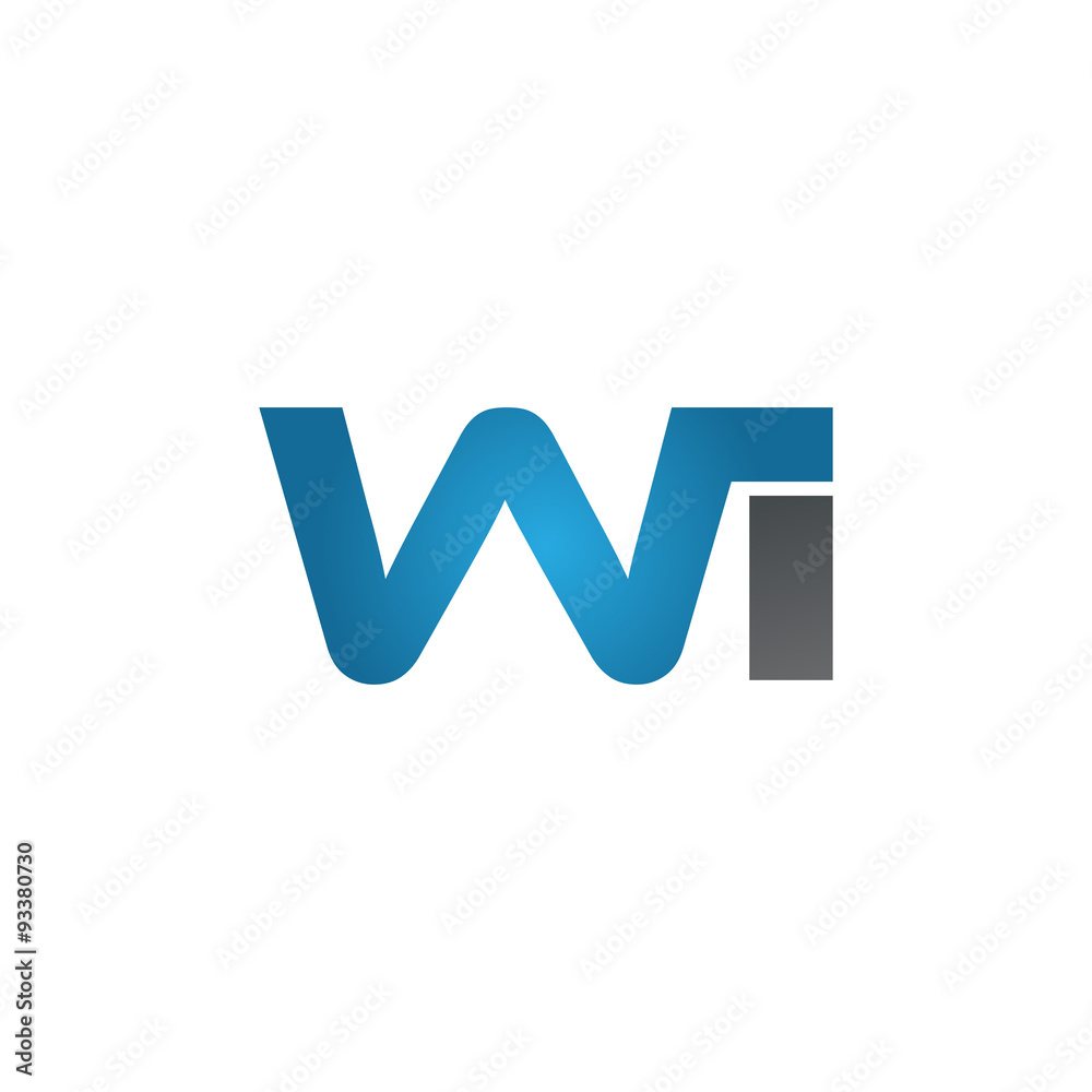 WI company linked letter logo blue WI company linked letter logo blue