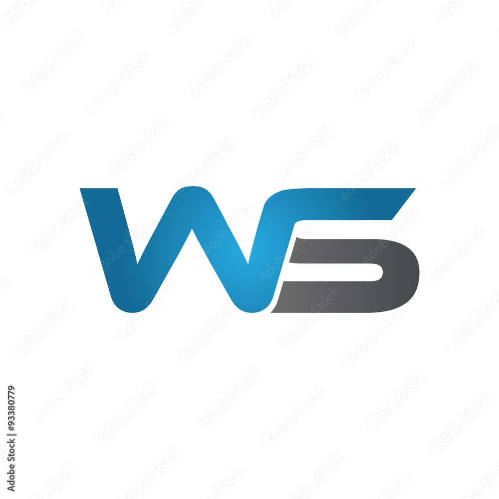 WS company linked letter logo blue WS company linked letter logo blue