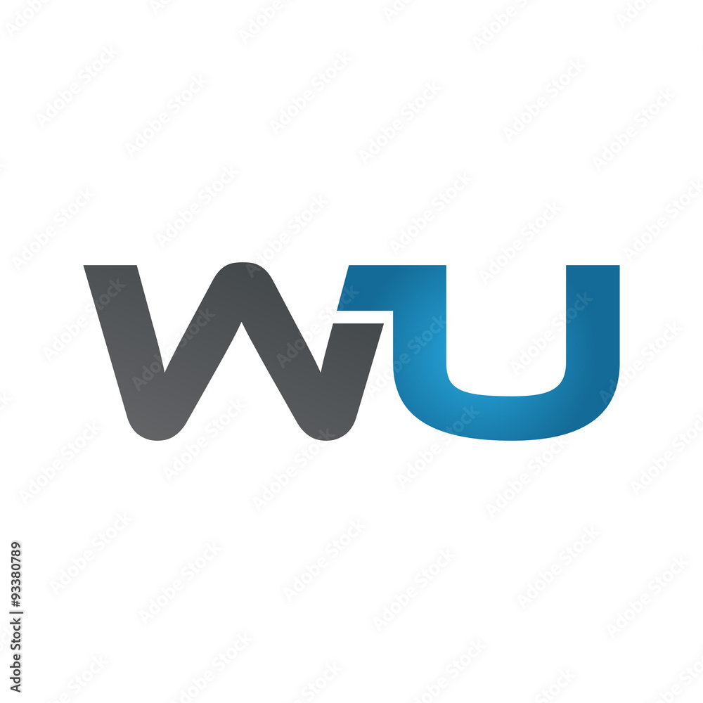 WU company linked letter logo blue WU company linked letter logo blue