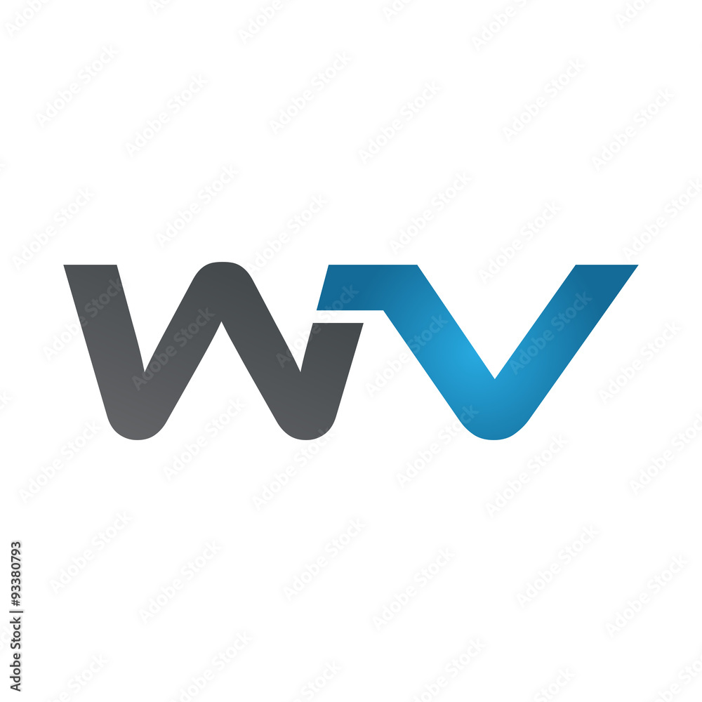 WV company linked letter logo blue WV company linked letter logo blue