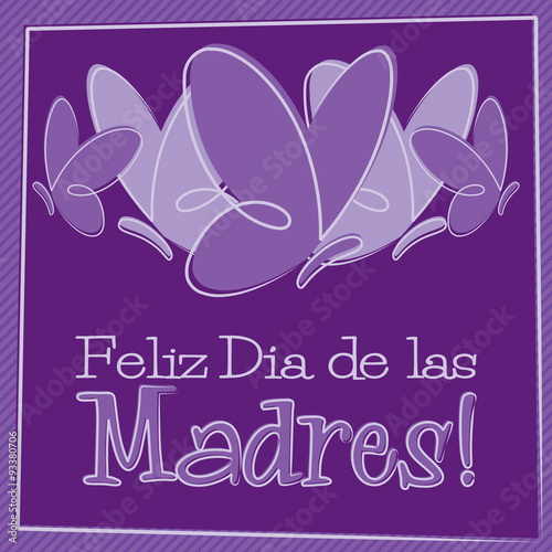Hand Drawn Spanish Happy Mother's Day card in vector format.